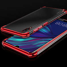 Custodia Silicone Trasparente Ultra Sottile Cover Morbida H01 per Huawei Y7 (2019) Rosso