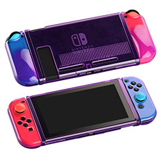 Custodia Silicone Trasparente Ultra Sottile Cover Morbida H01 per Nintendo Switch Viola