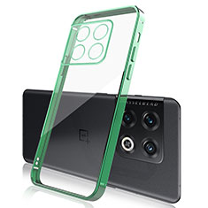 Custodia Silicone Trasparente Ultra Sottile Cover Morbida H01 per OnePlus 10 Pro 5G Verde