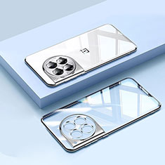 Custodia Silicone Trasparente Ultra Sottile Cover Morbida H01 per OnePlus 12 5G Blu