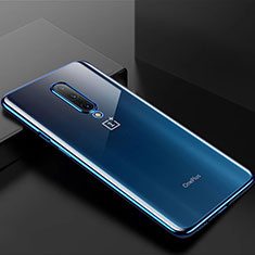 Custodia Silicone Trasparente Ultra Sottile Cover Morbida H01 per OnePlus 8 Blu