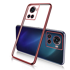 Custodia Silicone Trasparente Ultra Sottile Cover Morbida H01 per OnePlus Ace 5G Rosso