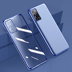 Custodia Silicone Trasparente Ultra Sottile Cover Morbida H01 per Oppo A53s 5G Blu