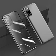 Custodia Silicone Trasparente Ultra Sottile Cover Morbida H01 per Oppo A56 5G Nero