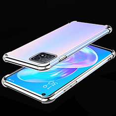 Custodia Silicone Trasparente Ultra Sottile Cover Morbida H01 per Oppo A72 5G Argento