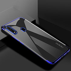 Custodia Silicone Trasparente Ultra Sottile Cover Morbida H01 per Oppo A8 Blu