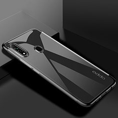 Custodia Silicone Trasparente Ultra Sottile Cover Morbida H01 per Oppo A8 Nero