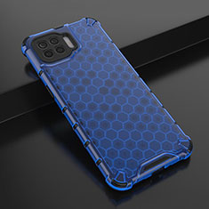 Custodia Silicone Trasparente Ultra Sottile Cover Morbida H01 per Oppo F17 Pro Blu