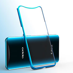Custodia Silicone Trasparente Ultra Sottile Cover Morbida H01 per Oppo Find X Blu