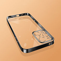 Custodia Silicone Trasparente Ultra Sottile Cover Morbida H01 per Oppo Find X3 5G Nero