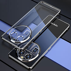 Custodia Silicone Trasparente Ultra Sottile Cover Morbida H01 per Oppo Find X6 5G Argento