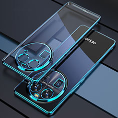 Custodia Silicone Trasparente Ultra Sottile Cover Morbida H01 per Oppo Find X6 Pro 5G Blu