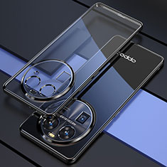 Custodia Silicone Trasparente Ultra Sottile Cover Morbida H01 per Oppo Find X6 Pro 5G Nero