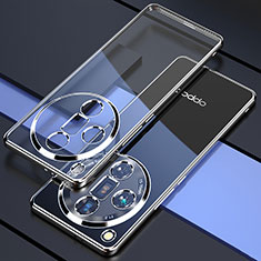 Custodia Silicone Trasparente Ultra Sottile Cover Morbida H01 per Oppo Find X7 Ultra 5G Argento
