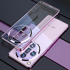 Custodia Silicone Trasparente Ultra Sottile Cover Morbida H01 per Oppo Find X7 Ultra 5G Viola