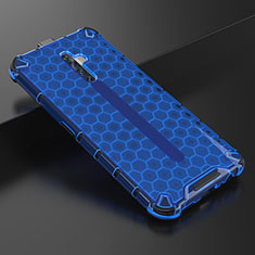 Custodia Silicone Trasparente Ultra Sottile Cover Morbida H01 per Oppo Reno2 Z Blu