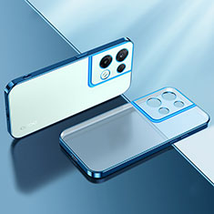 Custodia Silicone Trasparente Ultra Sottile Cover Morbida H01 per Oppo Reno8 Pro 5G Blu