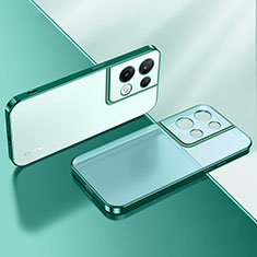 Custodia Silicone Trasparente Ultra Sottile Cover Morbida H01 per Oppo Reno8 Pro+ Plus 5G Verde