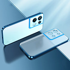 Custodia Silicone Trasparente Ultra Sottile Cover Morbida H01 per Oppo Reno9 5G Blu