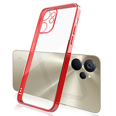 Custodia Silicone Trasparente Ultra Sottile Cover Morbida H01 per Realme 10 5G Rosso