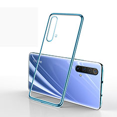 Custodia Silicone Trasparente Ultra Sottile Cover Morbida H01 per Realme X50 5G Blu
