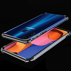 Custodia Silicone Trasparente Ultra Sottile Cover Morbida H01 per Samsung Galaxy A20s Nero