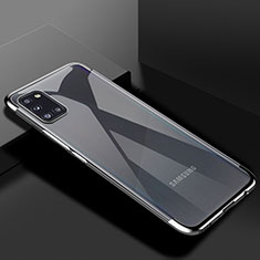 Custodia Silicone Trasparente Ultra Sottile Cover Morbida H01 per Samsung Galaxy A31 Argento