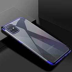 Custodia Silicone Trasparente Ultra Sottile Cover Morbida H01 per Samsung Galaxy A51 5G Blu