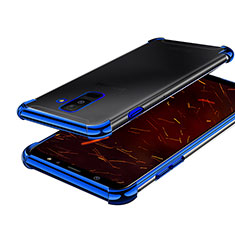 Custodia Silicone Trasparente Ultra Sottile Cover Morbida H01 per Samsung Galaxy A6 Plus (2018) Blu