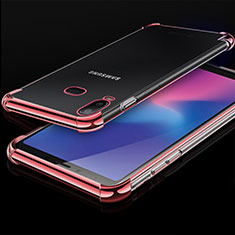 Custodia Silicone Trasparente Ultra Sottile Cover Morbida H01 per Samsung Galaxy A6s Oro Rosa