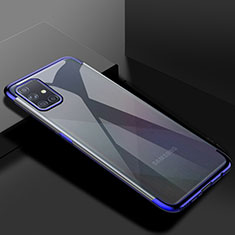 Custodia Silicone Trasparente Ultra Sottile Cover Morbida H01 per Samsung Galaxy A71 5G Blu