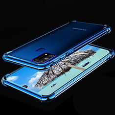 Custodia Silicone Trasparente Ultra Sottile Cover Morbida H01 per Samsung Galaxy M31 Prime Edition Blu