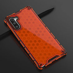 Custodia Silicone Trasparente Ultra Sottile Cover Morbida H01 per Samsung Galaxy Note 10 5G Rosso