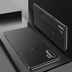 Custodia Silicone Trasparente Ultra Sottile Cover Morbida H01 per Samsung Galaxy Note 10 Plus Nero