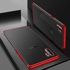 Custodia Silicone Trasparente Ultra Sottile Cover Morbida H01 per Samsung Galaxy Note 10 Plus Rosso