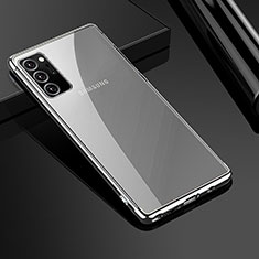 Custodia Silicone Trasparente Ultra Sottile Cover Morbida H01 per Samsung Galaxy Note 20 Ultra 5G Argento