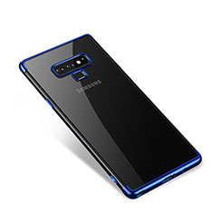 Custodia Silicone Trasparente Ultra Sottile Cover Morbida H01 per Samsung Galaxy Note 9 Blu