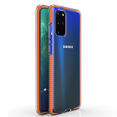 Custodia Silicone Trasparente Ultra Sottile Cover Morbida H01 per Samsung Galaxy S20 Plus 5G Arancione