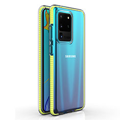 Custodia Silicone Trasparente Ultra Sottile Cover Morbida H01 per Samsung Galaxy S20 Ultra 5G Giallo