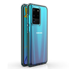 Custodia Silicone Trasparente Ultra Sottile Cover Morbida H01 per Samsung Galaxy S20 Ultra 5G Grigio Scuro