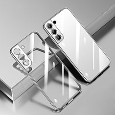 Custodia Silicone Trasparente Ultra Sottile Cover Morbida H01 per Samsung Galaxy S21 FE 5G Argento
