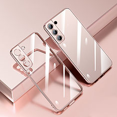 Custodia Silicone Trasparente Ultra Sottile Cover Morbida H01 per Samsung Galaxy S21 FE 5G Oro Rosa