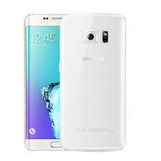 Custodia Silicone Trasparente Ultra Sottile Cover Morbida H01 per Samsung Galaxy S6 Edge+ Plus SM-G928F Bianco