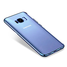 Custodia Silicone Trasparente Ultra Sottile Cover Morbida H01 per Samsung Galaxy S8 Blu