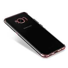 Custodia Silicone Trasparente Ultra Sottile Cover Morbida H01 per Samsung Galaxy S8 Oro Rosa