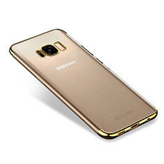 Custodia Silicone Trasparente Ultra Sottile Cover Morbida H01 per Samsung Galaxy S8 Plus Oro