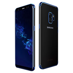 Custodia Silicone Trasparente Ultra Sottile Cover Morbida H01 per Samsung Galaxy S9 Blu