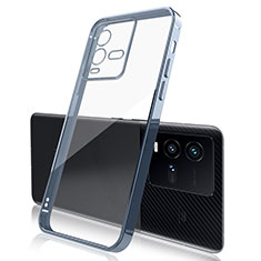 Custodia Silicone Trasparente Ultra Sottile Cover Morbida H01 per Vivo iQOO 10 5G Blu