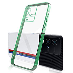 Custodia Silicone Trasparente Ultra Sottile Cover Morbida H01 per Vivo iQOO 10 5G Verde