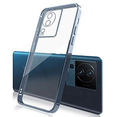 Custodia Silicone Trasparente Ultra Sottile Cover Morbida H01 per Vivo iQOO Neo7 5G Blu